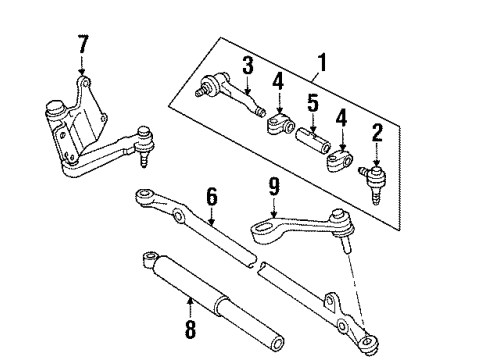 1994 Toyota 4Runner Steering Column & Wheel, Steering Gear & Linkage Diagram 7 - Thumbnail