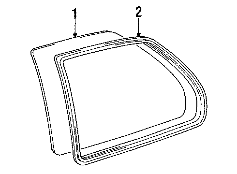 1993 Toyota Tercel Quarter Panel - Glass & Hardware Diagram
