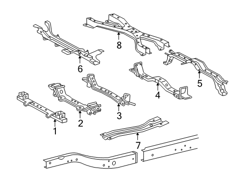 2014 Toyota Tacoma Crossmembers & Components Diagram 4 - Thumbnail