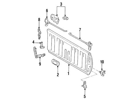 1994 Toyota T100 Gate & Hardware Diagram