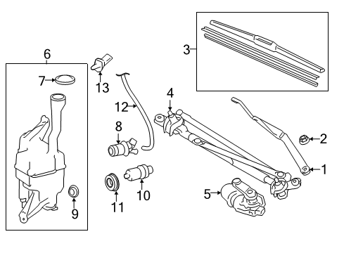 2013 Toyota Camry Wiper & Washer Components Diagram