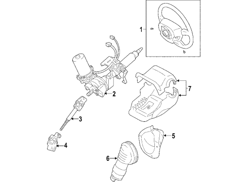 2009 Toyota Yaris Steering Column & Wheel, Steering Gear & Linkage Diagram