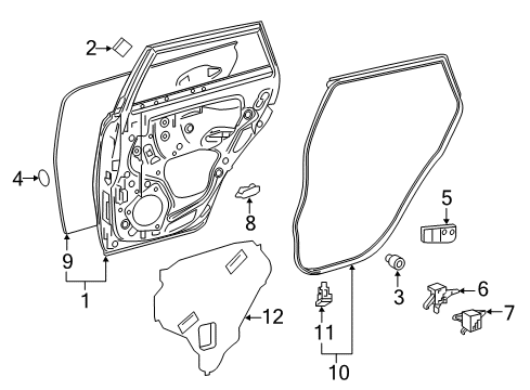 2018 Toyota Corolla iM Rear Door Diagram