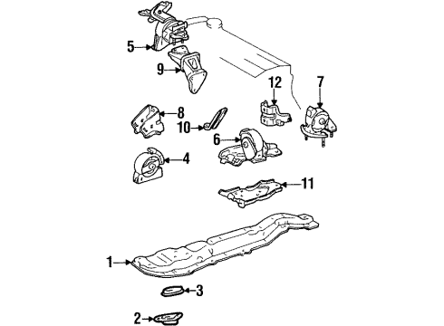 1993 Toyota Corolla Engine & Trans Mounting Diagram
