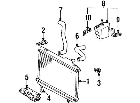 1995 Toyota Paseo Radiator & Components Diagram