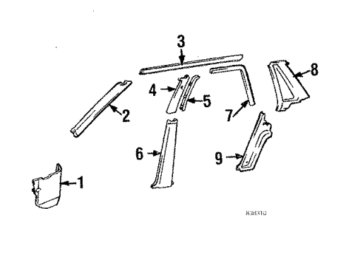 1990 Toyota Camry Interior Trim Diagram