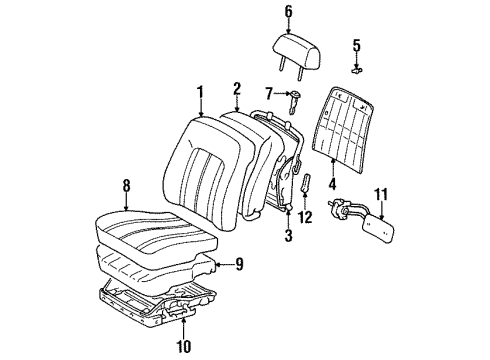 1999 Toyota Avalon Front Seat Components Diagram