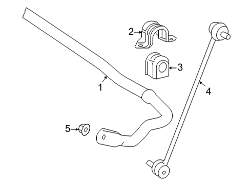 2018 Toyota Mirai Stabilizer Bar & Components - Front Diagram