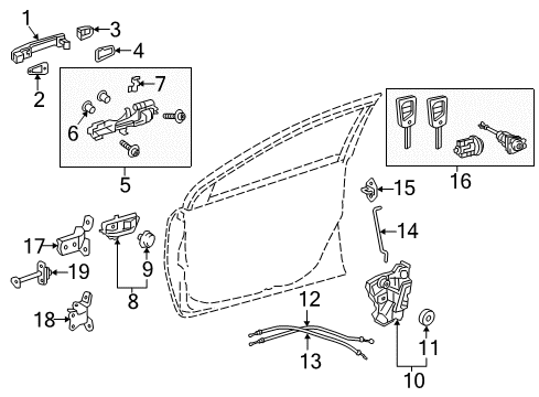 2018 Toyota Corolla iM Window Motor, Driver Side Diagram for 85720-12360