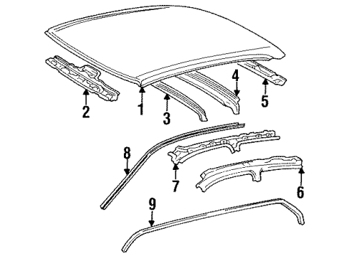 1999 Toyota Avalon Roof & Components Diagram