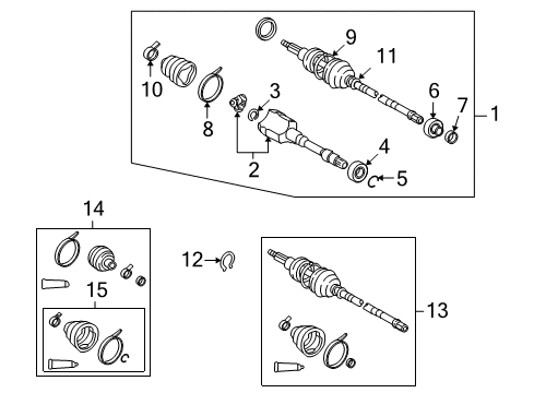 Clamp for Front Axle Outboard Joint Boot, Rear Diagram for 42345-07080