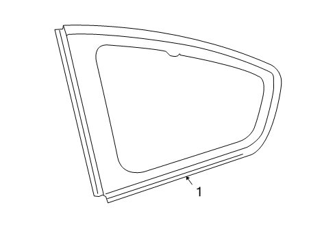 2009 Scion tC Quarter Panel - Glass & Hardware Diagram