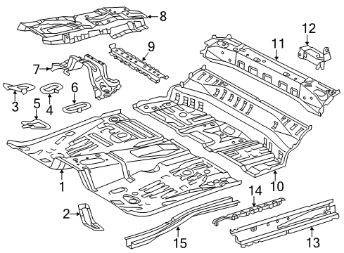 2012 Scion iQ Pillars, Rocker & Floor - Floor & Rails Diagram