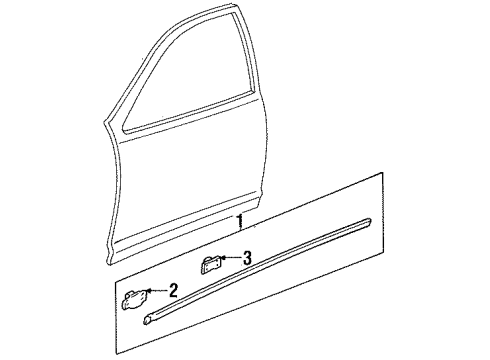 1999 Toyota Avalon Exterior Trim - Pillars, Rocker & Floor Diagram