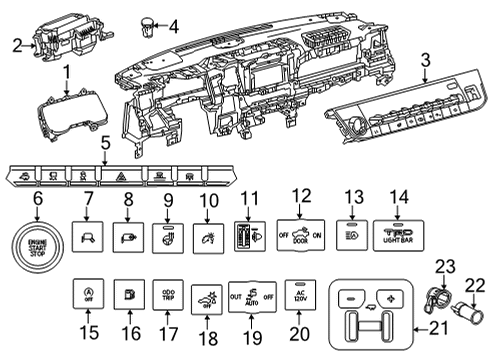 2024 Toyota Tundra Mirror Switch, Outer Diagram for 847B2-0C010