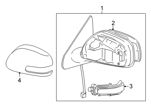 2009 Scion xD Outside Mirrors Diagram