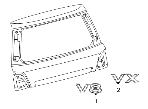 2009 Toyota Land Cruiser Exterior Trim - Tail Gate Diagram