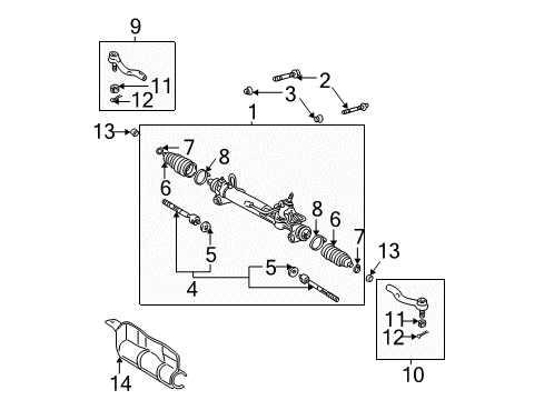 2004 Toyota Camry Steering Gear Diagram for 44200-33332