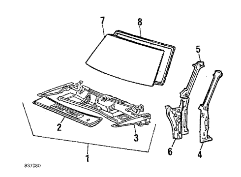 1984 Toyota Starlet Mirror, Rear Inner Diagram for 87810-10151