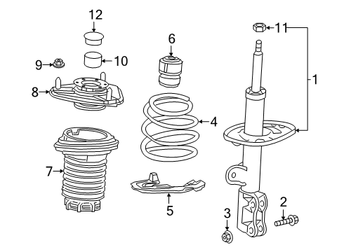 2020 Toyota C-HR Struts & Components - Front Diagram 1 - Thumbnail