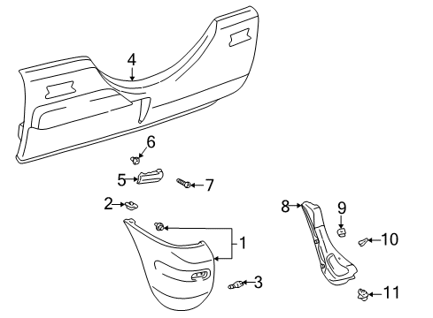 2000 Toyota RAV4 Rear Bumper Diagram