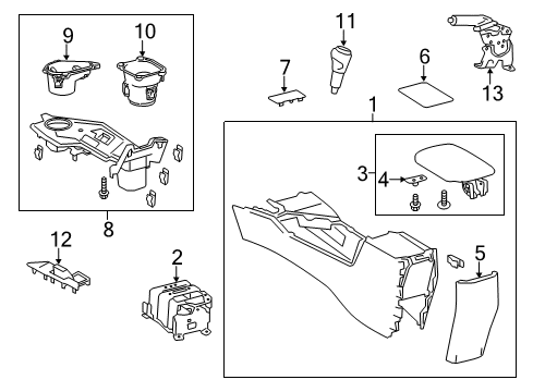 2016 Toyota RAV4 Console Diagram