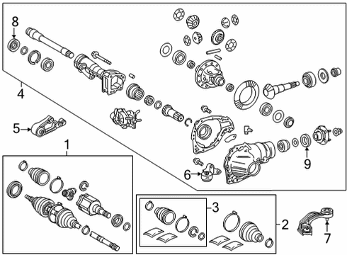 2023 Toyota Tundra Support Assembly, Front Differential Diagram for 52380-60190