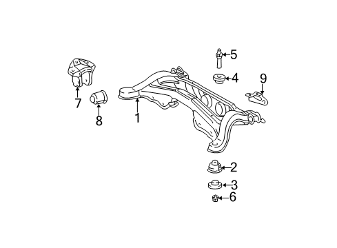 2004 Toyota Highlander Suspension Mounting - Rear Diagram