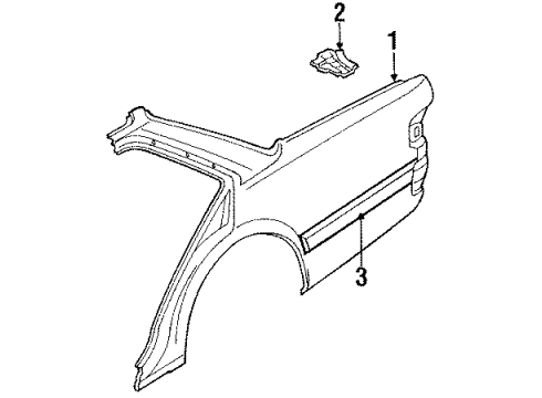 1991 Toyota Cressida Quarter Panel Outer Components, Exterior Trim Diagram