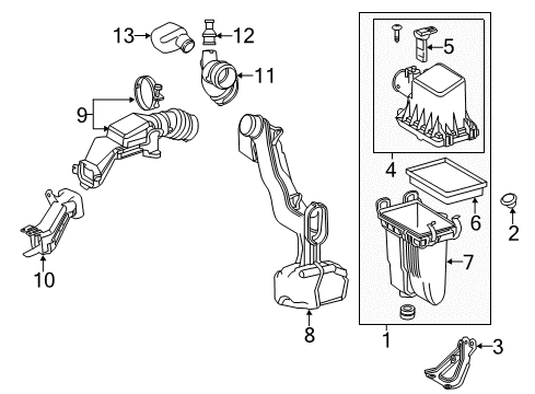 2021 Toyota Prius AWD-e Air Intake Diagram