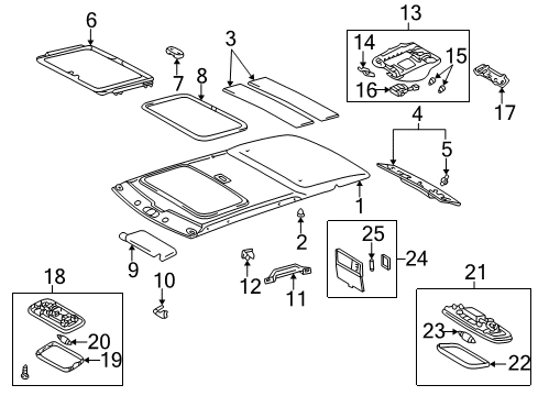 1996 Toyota 4Runner Interior Trim - Roof Diagram