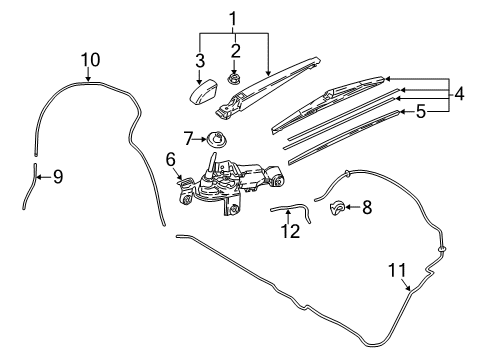 2018 Toyota C-HR Lift Gate - Wiper & Washer Components Diagram