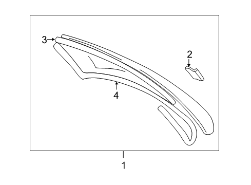2001 Toyota MR2 Spyder Removable Top - Glass & Hardware Diagram