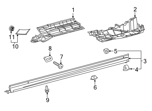 2021 Toyota RAV4 Exterior Trim - Pillars Diagram