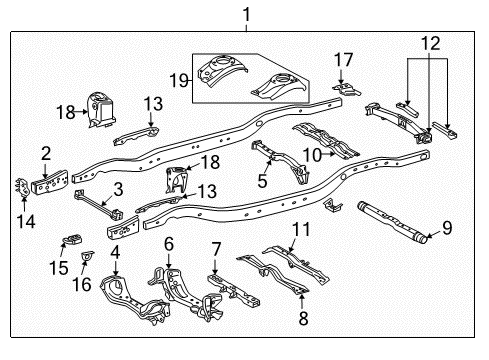 Crossmember Sub-Assembly, Frame Diagram for 51202-60280