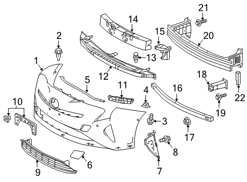 2017 Toyota Prius Front Bumper Diagram
