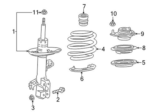 2022 Toyota Camry Struts & Components - Front Diagram