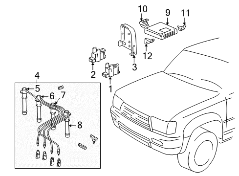 1999 Toyota 4Runner ECM Diagram for 89661-3D630