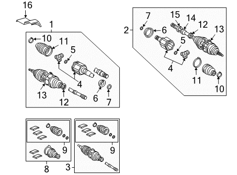 Clamp for Front Axle Outboard Joint Boot, Rear Diagram for 42345-06080