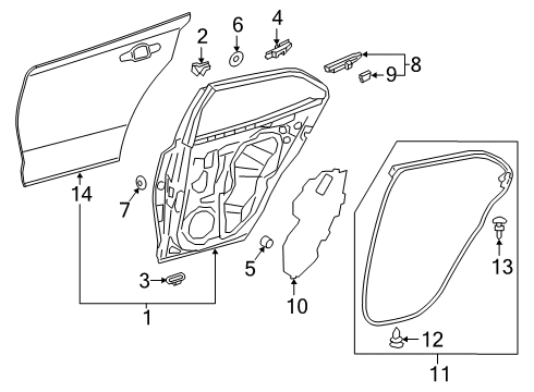 2022 Toyota Corolla Door & Components Diagram