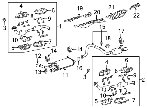 2017 Toyota Land Cruiser Exhaust Components Diagram