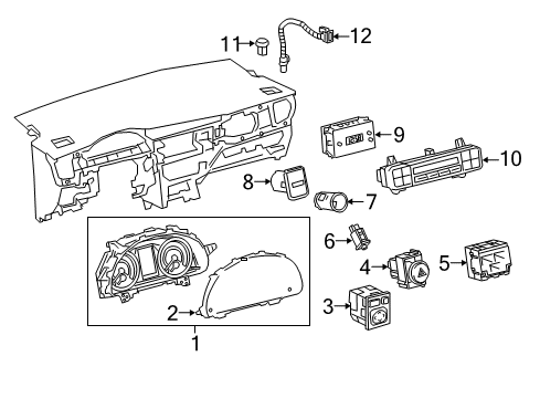 2017 Toyota Corolla iM Mirror Switch, Outer Diagram for 84870-12250