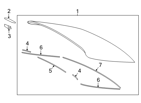 2022 Toyota Camry Glass & Hardware - Back Glass Diagram