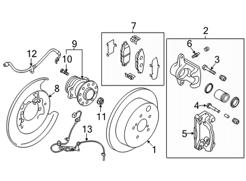 2022 Toyota GR86 Caliper Support, Rear Diagram for SU003-00622
