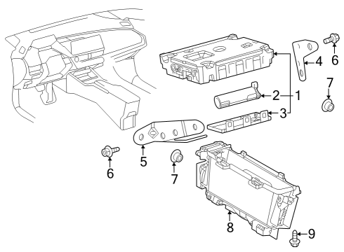 2023 Toyota Prius AWD-e Communication System Components Diagram
