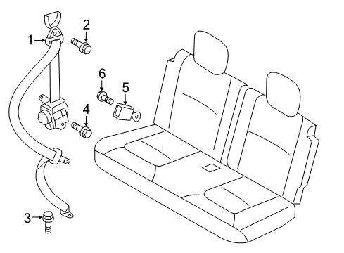 2012 Scion iQ Seat Belt Diagram