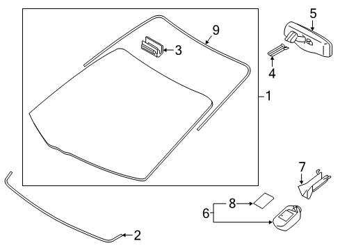 2020 Toyota Sienna Windshield Glass, Reveal Moldings Diagram