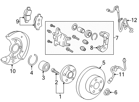 2015 Scion iQ Caliper Mount, Driver Side Diagram for 47722-74010