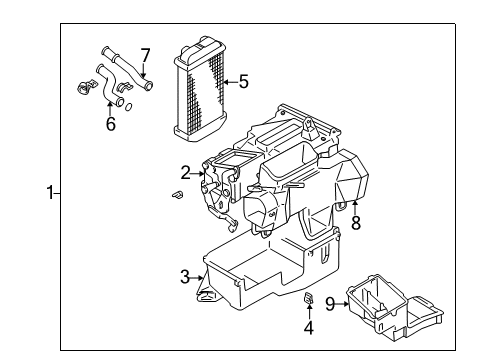 1996 Toyota 4Runner Heater Core & Control Valve Diagram