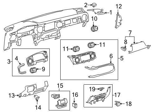 2022 Toyota Tacoma Cluster & Switches, Instrument Panel Diagram